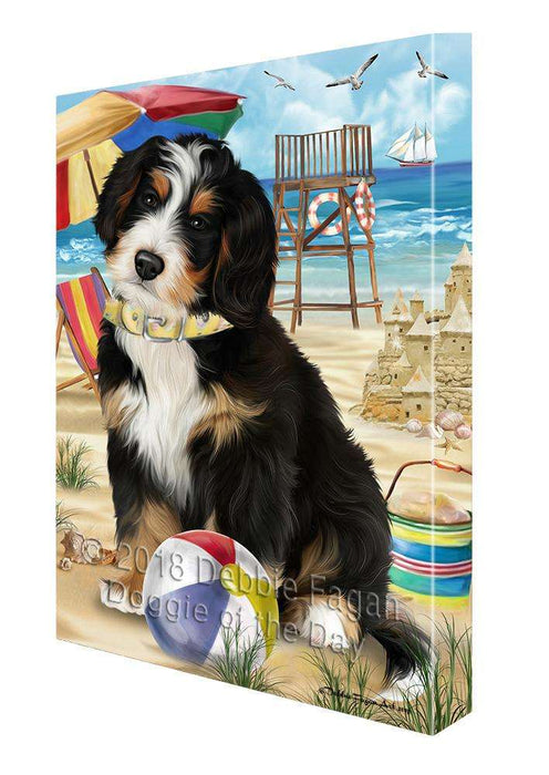 Pet Friendly Beach Bernedoodle Dog Canvas Wall Art CVS65581