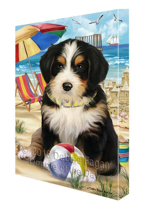 Pet Friendly Beach Bernedoodle Dog Canvas Wall Art CVS65599
