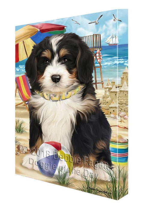 Pet Friendly Beach Bernedoodle Dog Canvas Wall Art CVS65608
