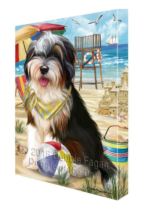 Pet Friendly Beach Bernedoodle Dog Canvas Wall Art CVS65617