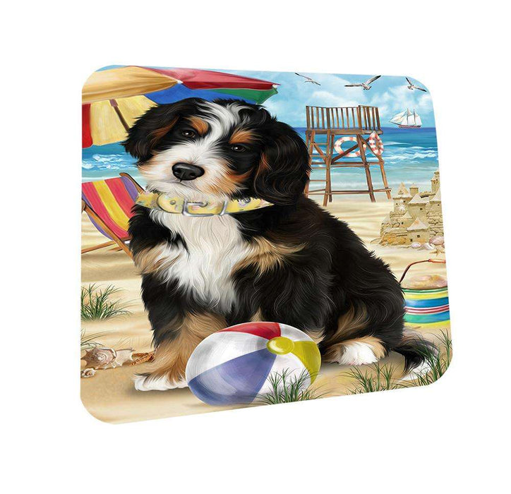 Pet Friendly Beach Bernedoodle Dog Coasters Set of 4 CST49946