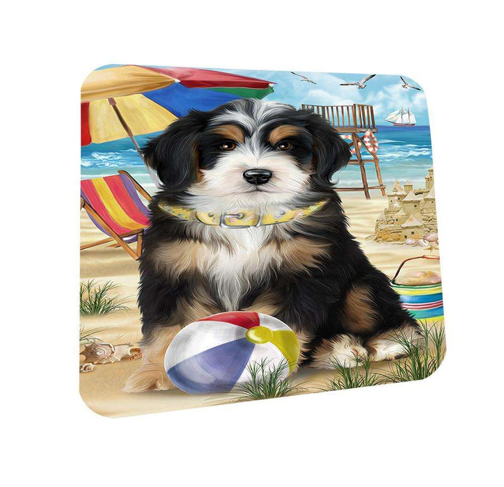 Pet Friendly Beach Bernedoodle Dog Coasters Set of 4 CST49947