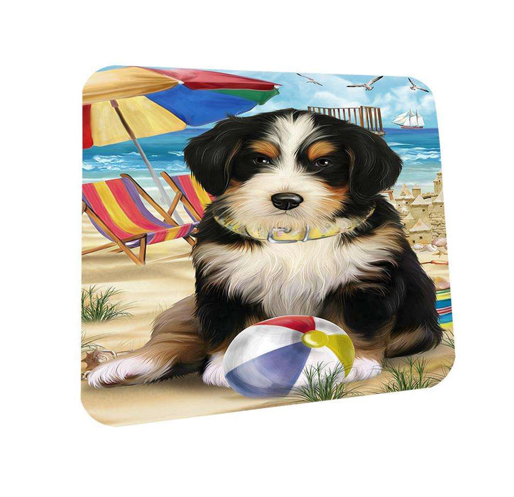 Pet Friendly Beach Bernedoodle Dog Coasters Set of 4 CST49948