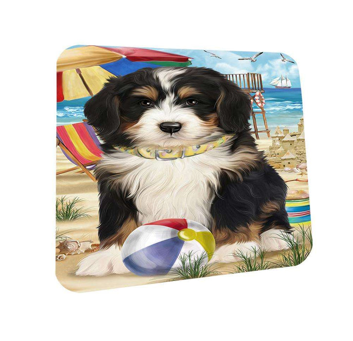 Pet Friendly Beach Bernedoodle Dog Coasters Set of 4 CST49949