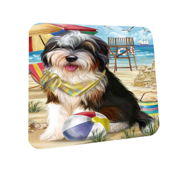 Pet Friendly Beach Bernedoodle Dog Coasters Set of 4 CST49950