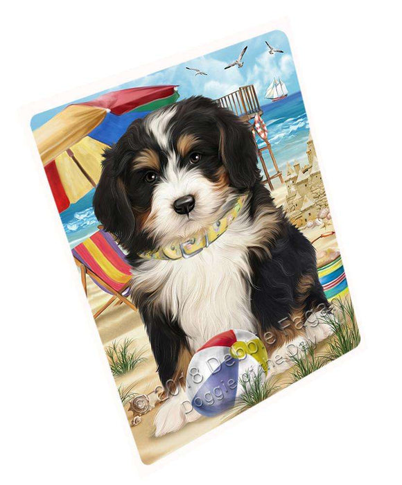 Pet Friendly Beach Bernedoodle Dog Cutting Board C53838