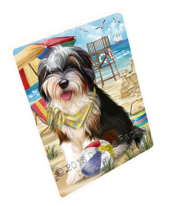 Pet Friendly Beach Bernedoodle Dog Cutting Board C53841