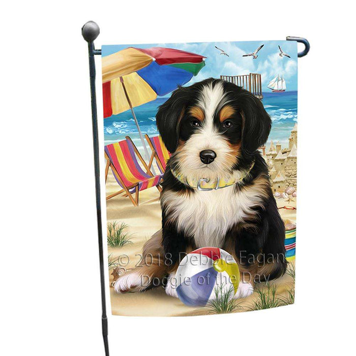 Pet Friendly Beach Bernedoodle Dog Garden Flag GFLG49818