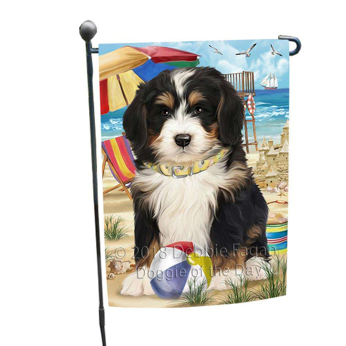 Pet Friendly Beach Bernedoodle Dog Garden Flag GFLG49819
