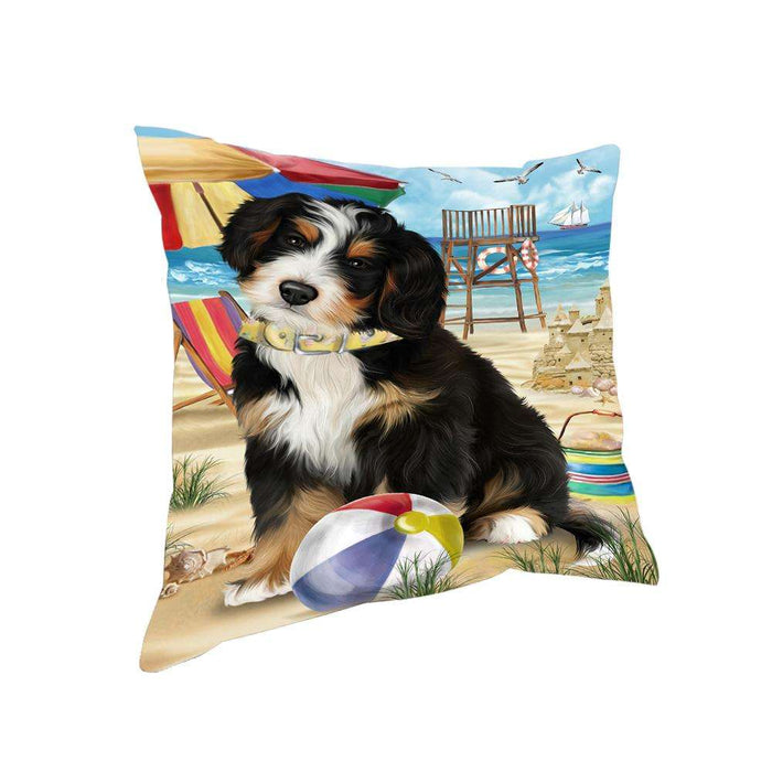 Pet Friendly Beach Bernedoodle Dog Pillow PIL55804