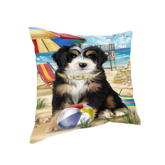 Pet Friendly Beach Bernedoodle Dog Pillow PIL55808