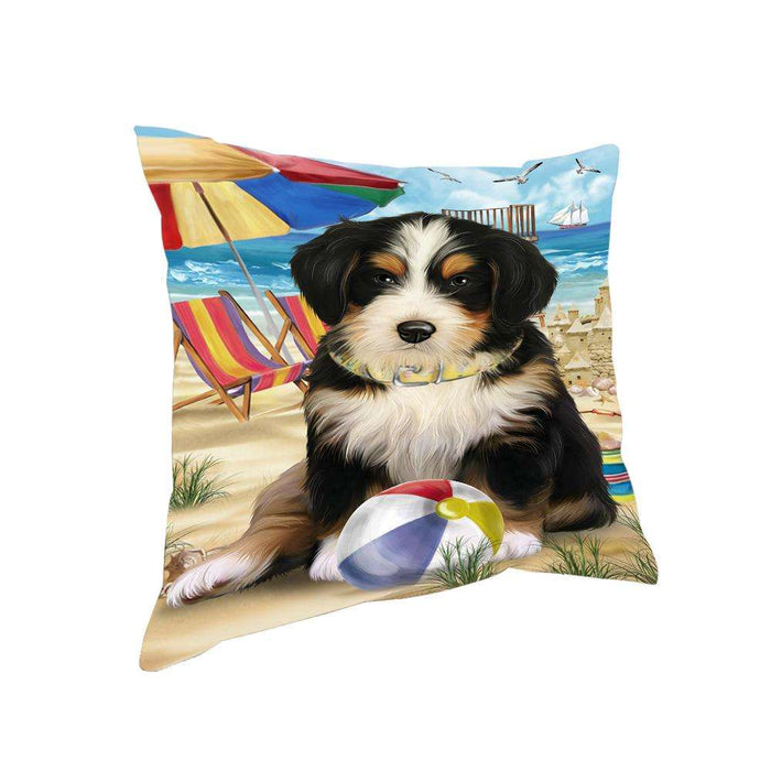 Pet Friendly Beach Bernedoodle Dog Pillow PIL55812