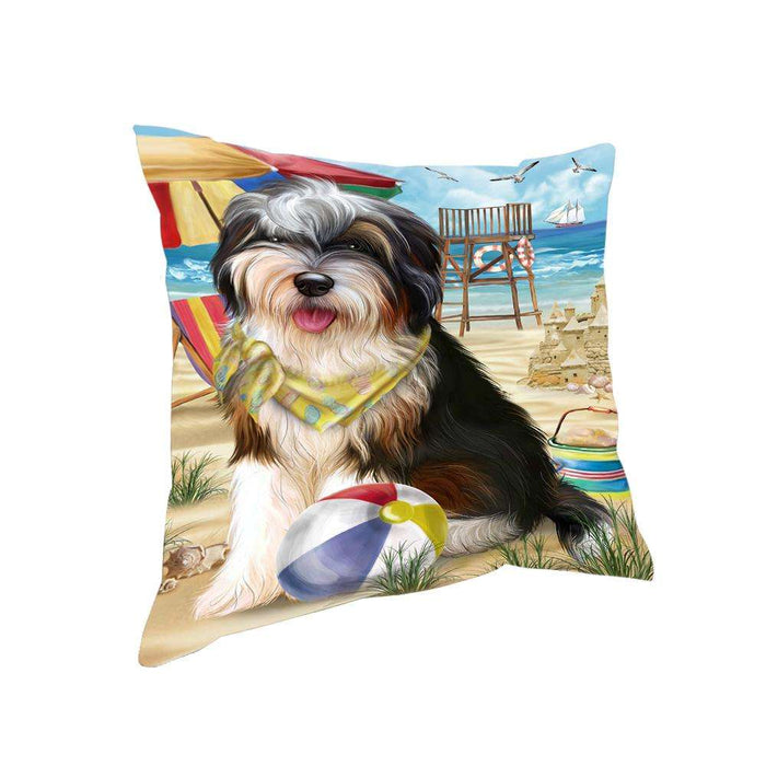 Pet Friendly Beach Bernedoodle Dog Pillow PIL55820