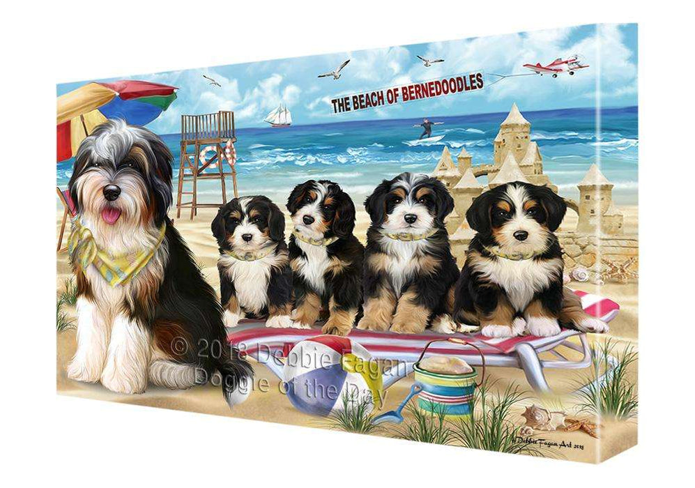 Pet Friendly Beach Bernedoodles Dog Canvas Wall Art CVS65572