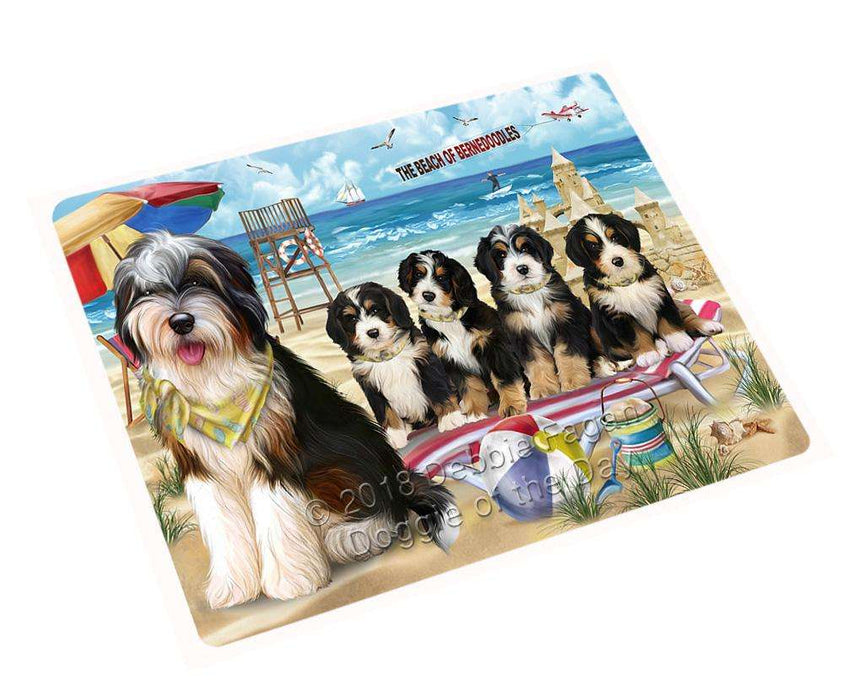 Pet Friendly Beach Bernedoodles Dog Cutting Board C53826