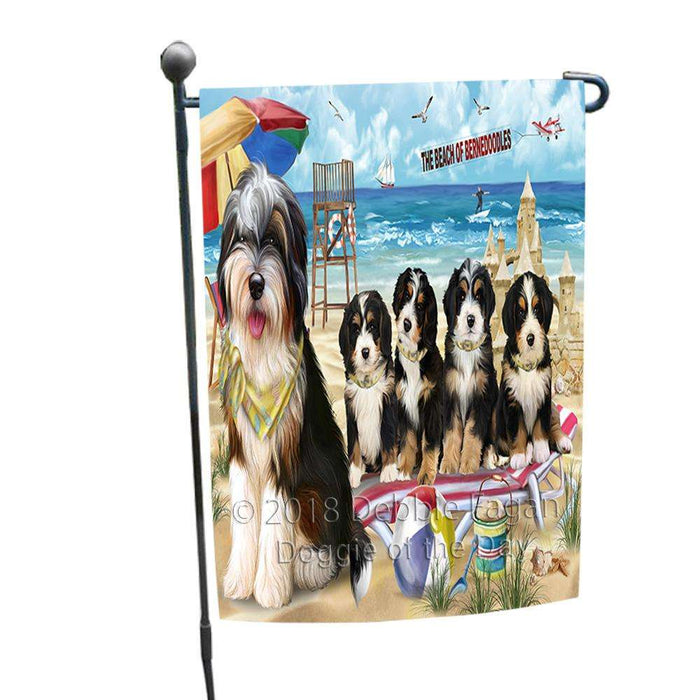 Pet Friendly Beach Bernedoodles Dog Garden Flag GFLG49815