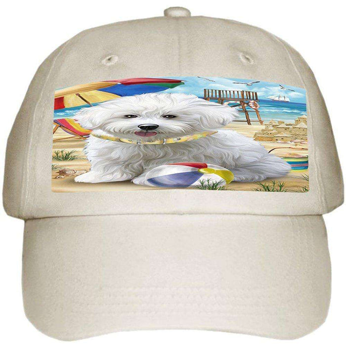 Pet Friendly Beach Bichon Frise Dog Ball Hat Cap HAT49590