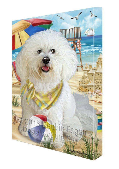 Pet Friendly Beach Bichon Frise Dog Canvas Wall Art CVS52617