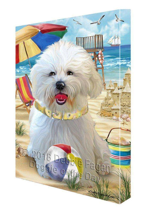 Pet Friendly Beach Bichon Frise Dog Canvas Wall Art CVS52635