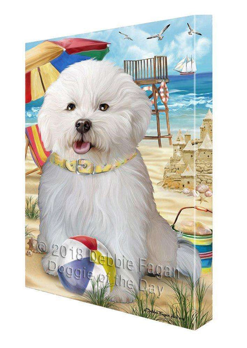 Pet Friendly Beach Bichon Frise Dog Canvas Wall Art CVS52662