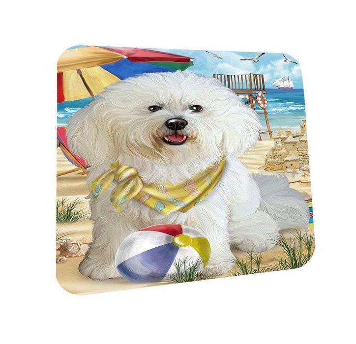 Pet Friendly Beach Bichon Frise Dog Coasters Set of 4 CST48575