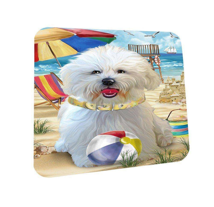 Pet Friendly Beach Bichon Frise Dog Coasters Set of 4 CST48577