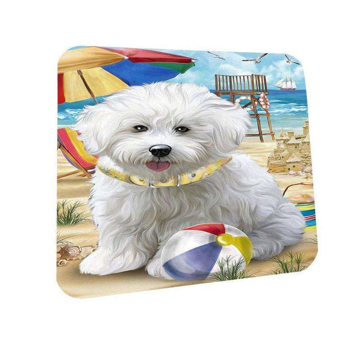 Pet Friendly Beach Bichon Frise Dog Coasters Set of 4 CST48578