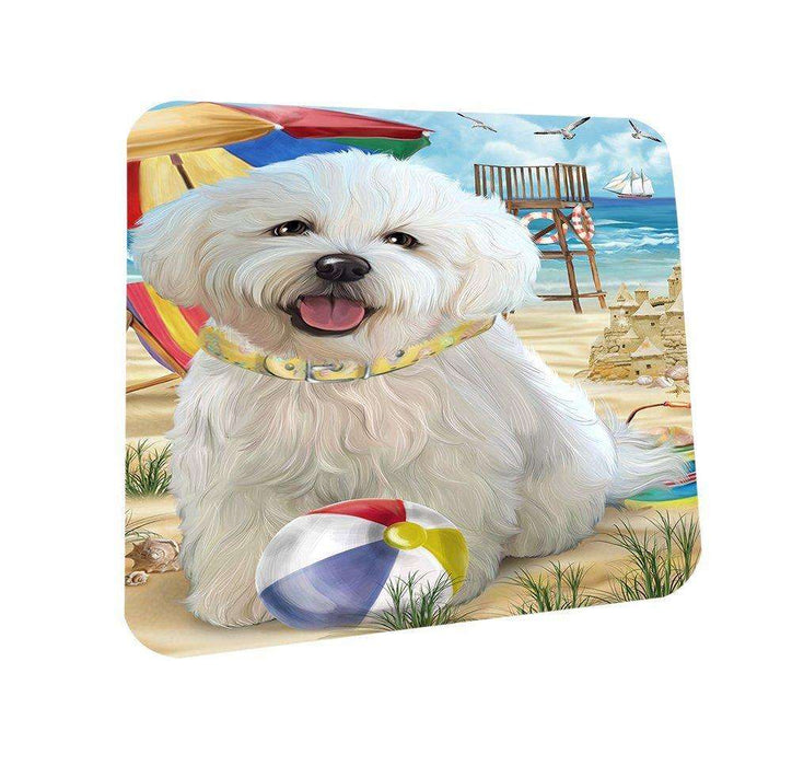 Pet Friendly Beach Bichon Frise Dog Coasters Set of 4 CST48579