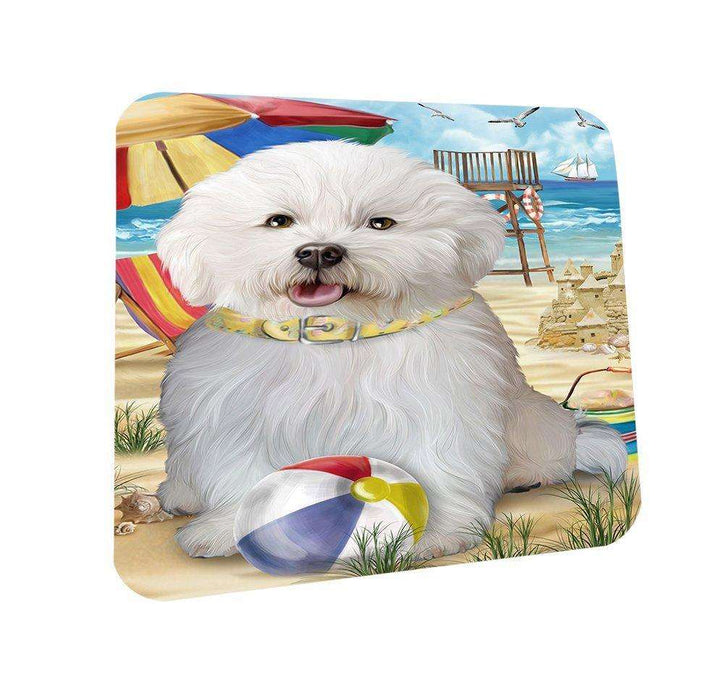 Pet Friendly Beach Bichon Frise Dog Coasters Set of 4 CST48580