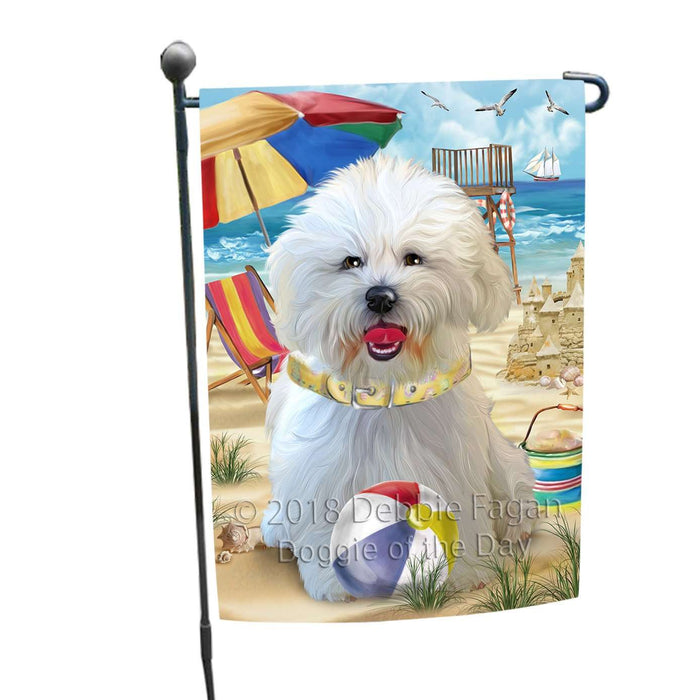 Pet Friendly Beach Bichon Frise Dog Garden Flag GFLG48527