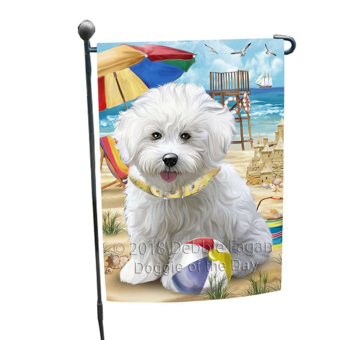 Pet Friendly Beach Bichon Frise Dog Garden Flag GFLG48528