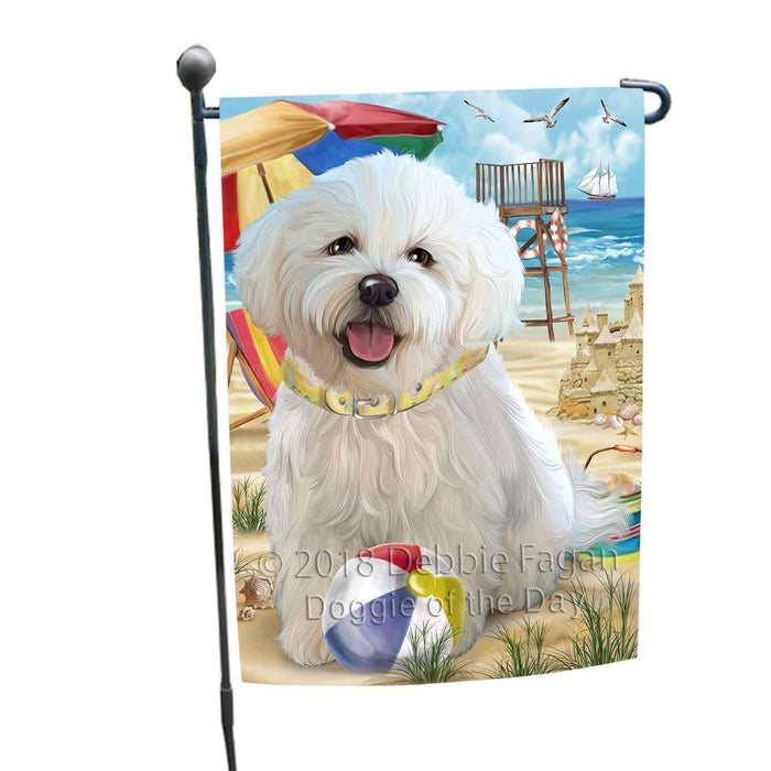 Pet Friendly Beach Bichon Frise Dog Garden Flag GFLG48529