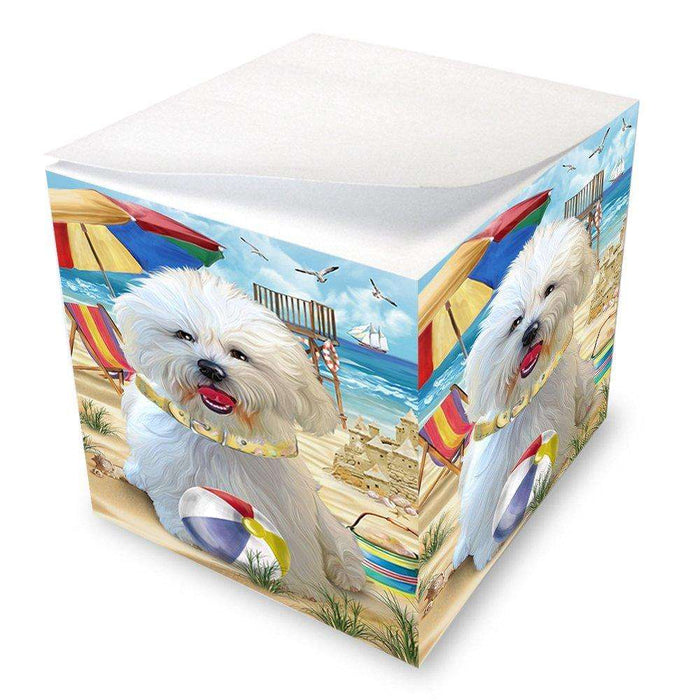 Pet Friendly Beach Bichon Frise Dog Note Cube NOC48618