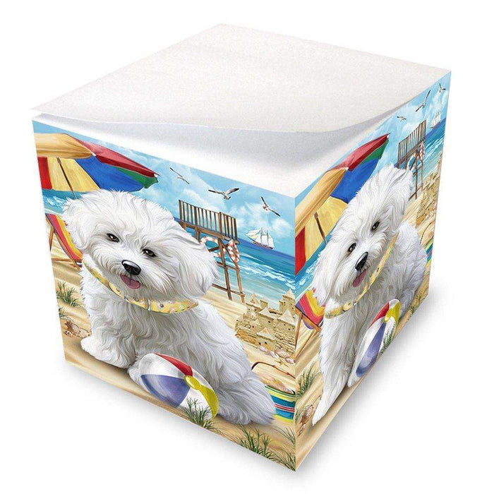Pet Friendly Beach Bichon Frise Dog Note Cube NOC48619
