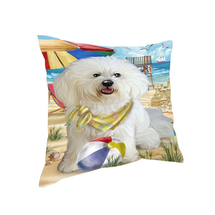 Pet Friendly Beach Bichon Frise Dog Pillow PIL50320