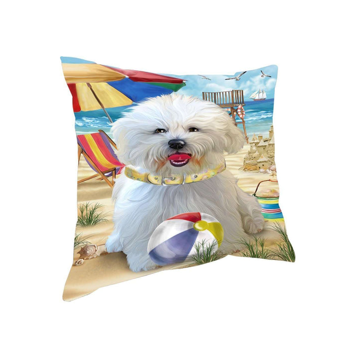 Pet Friendly Beach Bichon Frise Dog Pillow PIL50328