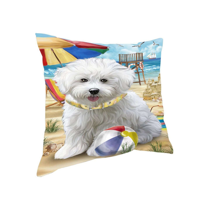 Pet Friendly Beach Bichon Frise Dog Pillow PIL50332