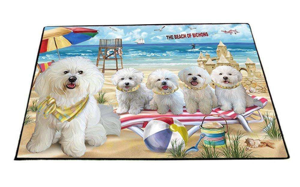 Pet Friendly Beach Bichon Frises Dog Floormat FLMS49248