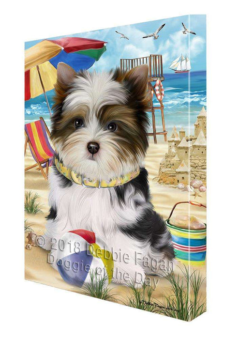 Pet Friendly Beach Biewer Terrier Dog Canvas Wall Art CVS65635