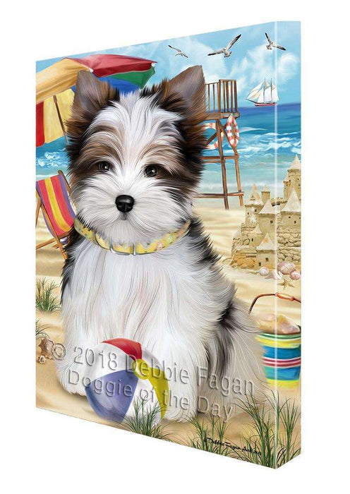 Pet Friendly Beach Biewer Terrier Dog Canvas Wall Art CVS65644