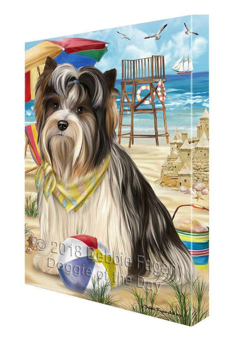 Pet Friendly Beach Biewer Terrier Dog Canvas Wall Art CVS65671