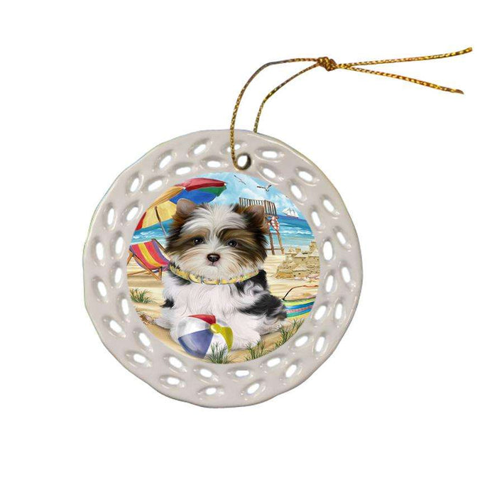 Pet Friendly Beach Biewer Terrier Dog Ceramic Doily Ornament DPOR49993