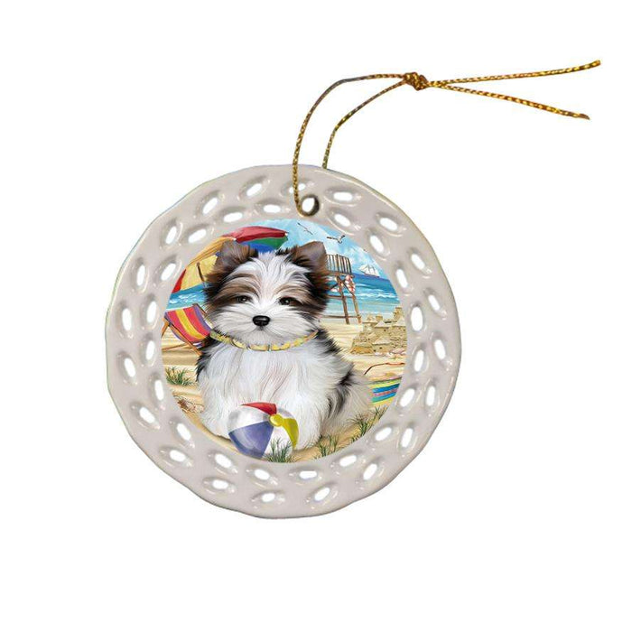 Pet Friendly Beach Biewer Terrier Dog Ceramic Doily Ornament DPOR49994