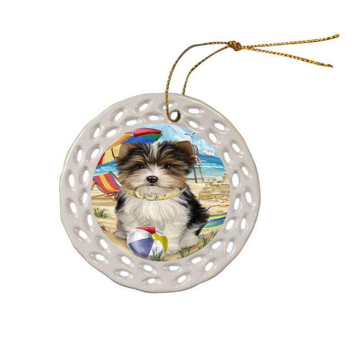 Pet Friendly Beach Biewer Terrier Dog Ceramic Doily Ornament DPOR49996