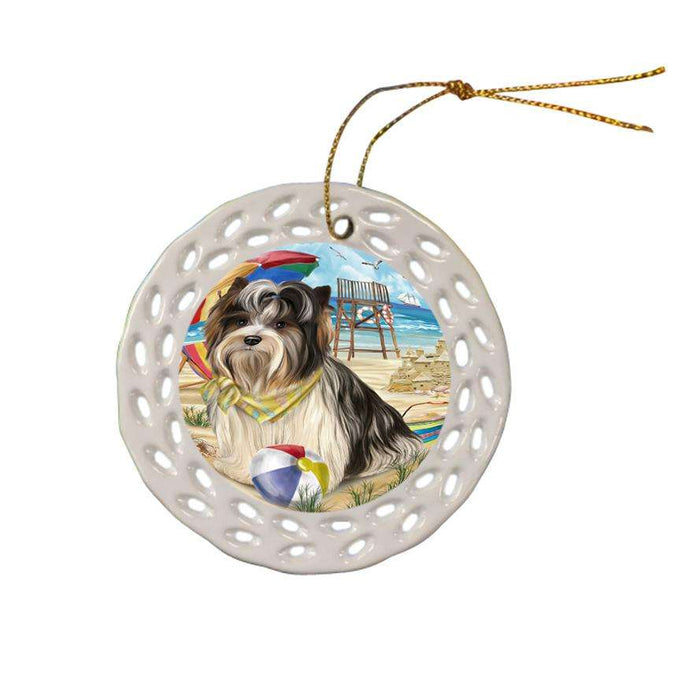 Pet Friendly Beach Biewer Terrier Dog Ceramic Doily Ornament DPOR49997