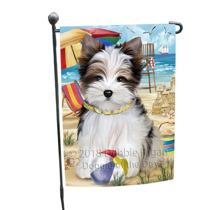Pet Friendly Beach Biewer Terrier Dog Garden Flag GFLG49823