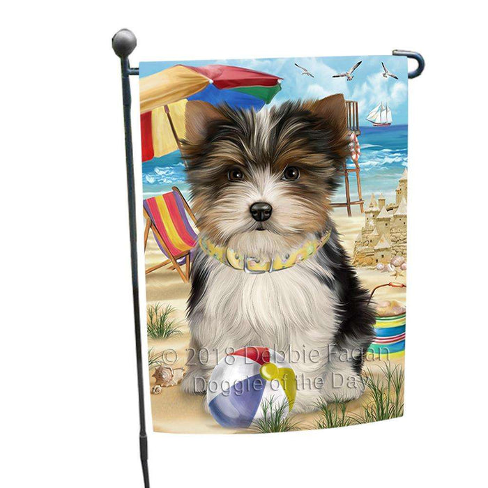 Pet Friendly Beach Biewer Terrier Dog Garden Flag GFLG49825
