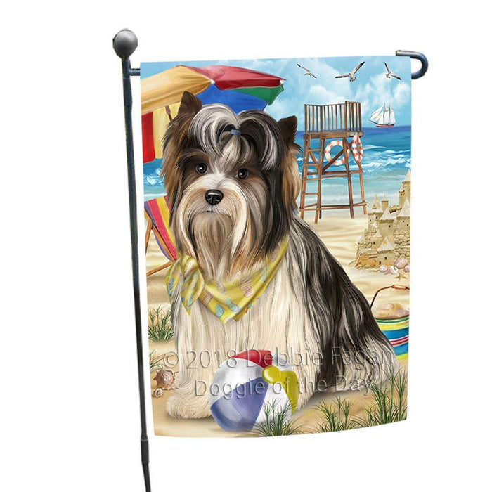 Pet Friendly Beach Biewer Terrier Dog Garden Flag GFLG49826