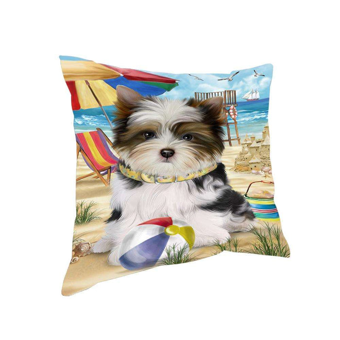 Pet Friendly Beach Biewer Terrier Dog Pillow PIL55828