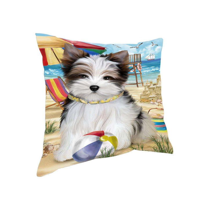 Pet Friendly Beach Biewer Terrier Dog Pillow PIL55832